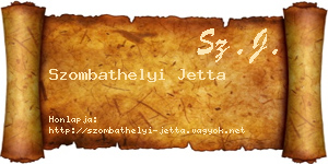 Szombathelyi Jetta névjegykártya